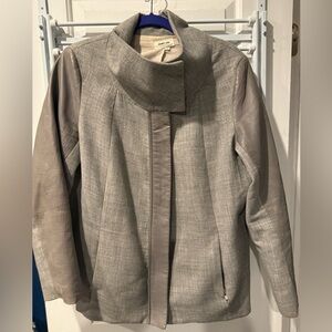 Helmut Lang structured coat wool and leather designer quality